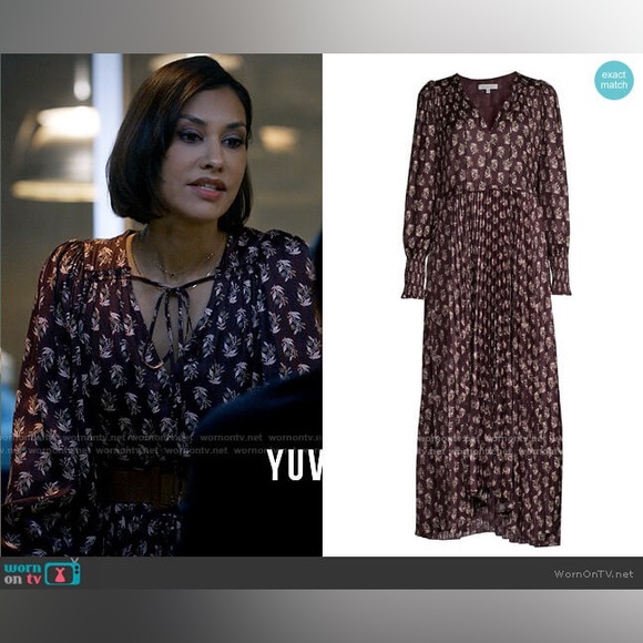 NWT Rebecca Taylor Zia Fleur Pleated Maxi Dress - Picture 15 of 16